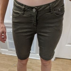 Olive green bermuda shorts